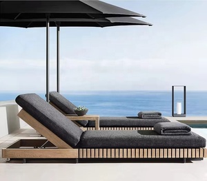 Salon de jardin haut de gamme mobilier d'extérieur de luxe meubles de patio solides sectionnels ensemble de canapés en bois de teck ensembles de conversation en plein air - Product Image 4