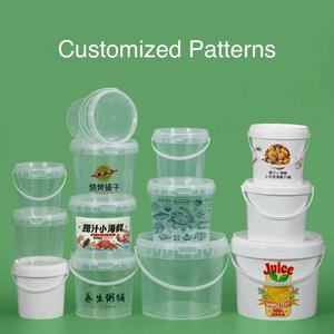 Secchio in <span class=keywords><strong>plastica</strong></span> trasparente <span class=keywords><strong>per</strong></span> uso alimentare da 1,5 l a forma rotonda con coperchio riciclabile <span class=keywords><strong>per</strong></span> <span class=keywords><strong>fusti</strong></span> di stoccaggio <span class=keywords><strong>per</strong></span> imballaggi d'acqua - Product Image 3