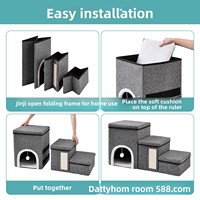 Escabeau pliable antidérapant pour animaux de compagnie avec rangement pour chiens et chats, pour monter sur les canapés et les escaliers