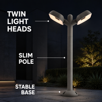 Lampe LED de jardin minimaliste de 600 mm de hauteur, en aluminium moulé sous pression, avec couvercle en PC résistant aux UV, pour allée et bordure superposée