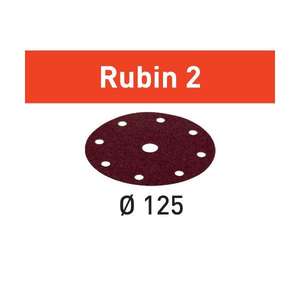 FESTOOL - 499094 Lámina abrasiva STF D125/8 Rubin 2 (paquete múltiple)-EAN 4014549180488 ABRASIVES - Product Image 1