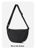 Tas Selempang Wanita Model Dumpling Bahan Nylon dengan Ritsleting dan Tali Tunggal