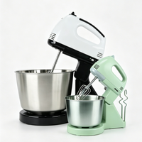 Batteur électrique à main et sur socle GB-HM133TG 100W, batteur à œufs 7 vitesses, AC220-240V 50/60Hz, mélangeur en plastique avec bol en acier inoxydable de 2L