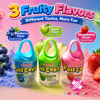 Bonbons en gros personnalisés en forme de seau avec poudre aigre, saveur fruitée, sucettes dures pour enfants