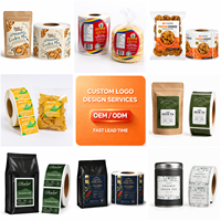 Etiquetas Personalizadas para Bolsas de Té, Impresión de Etiquetas Adhesivas Impermeables para Bolsas de Té Verde, Café, Botellas y Productos Alimenticios