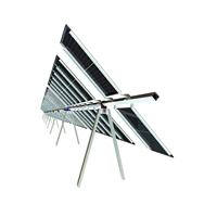 Nouveau suivi solaire à axe unique auto-équilibré/Tracker solaire avec un Type de jambe de force par ancre de terre, combinaison d'entraînement de pivotement PV Bifacial