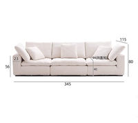 rembourrage en duvet pour salon canapé sectionnel en lin de luxe ensemble de meubles modulaires Love Seat pour villa et hôtel