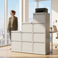 Armoire de rangement moderne en acier à 2, 3 ou 4 tiroirs, avec 4 niveaux, armoire de classement verticale étroite avec serrure pour bureau et école