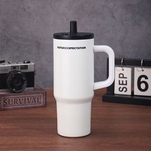 Gobelet isotherme de voyage pour voiture 24oz 720ml, tasse à double paroi avec couvercle et paille antidérapante pour les trajets routiers - Product Image 4