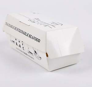 Cajas de Papel para Hot Dogs con Diseño Reciclado y Moderno, Caja para Donas Azul - Product Image 5