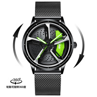 Montre de voiture 3D, montre de jante de voiture, montres de jante, montres de disque de frein, montres de tableau de bord pour hommes