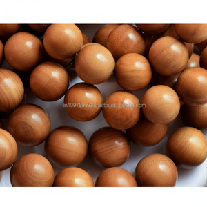 ลูกปัดไม้จันทน์เรียบสวยงามเป็นมิตรกับสิ่งแวดล้อมมีกลิ่นหอมยาวนานสำหรับไม้แขวนต้นไม้แมคคราเม่งานประดิษฐ์ทำด้วยตัวเองเครื่องประดับแบบชนบท - Product Image 1