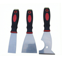 Kit de spatules à plâtre Sanfine, 3 tailles, en acier inoxydable, lame souple, spatule à mastic, grattoir à peinture avec fonction marteau à l'extrémité