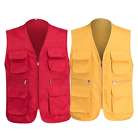 Veste de journaliste en gros Gilet d'activité bénévole de travail sans manches de supermarché Gilet multi-poches OEM personnalisé