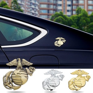 1 pièce Emblème métallique 3D personnalisé avec texture Aigle, bande décorative arrière Marine Corp, autocollant latéral de relooking pour automobiles - Product Image 5