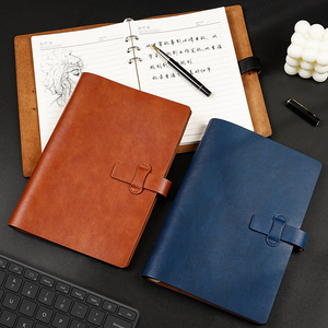 High-end Styles A5 Size PU Leather Notebook Loose Leaf Binding <strong>Work</strong> <strong>Diary</strong> for Business Custom Logo - Product Image 4