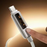 Cable de Datos con Pantalla Digital Táctil de 240w 5A/6A, Apto para Apple, Huawei, Android, Portátiles, Carga Rápida Tipo-C