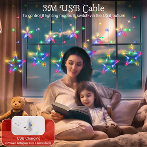מחרוזת כוכב רומנטי צבעוני הוביל אור חג מולד תאורה לחג קישוט - Product Image 4