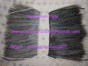 طقم شعر ذيل وعرف الحصان عالي الجودة مقاس 14 بوصة عرض و18 بوصة طول للحصان الهزاز، باللونين الأسود والرمادي (ملح وفلفل) - Product Image 3