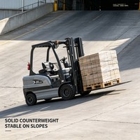 Chariot élévateur électrique à charge rapide de 2,5 tonnes alimenté par batterie lithium-ion pour le transport de marchandises en entrepôt