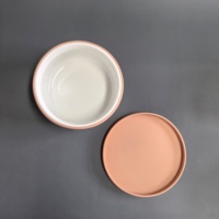 Bol en céramique de qualité alimentaire pour enfants avec base d'aspiration en silicone antidérapante sans BPA, compatible micro-ondes, ensemble d'assiettes pour bébé