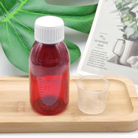 Bouteilles de sirop PET en plastique ambré portable 30ml 50ml 60ml 100ml Liquide de perfusion à bouchon inviolable comprenant 250ml 300ml 500ml