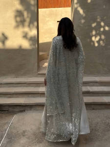 Conjunto <span class=keywords><strong>de</strong></span> Abaya <span class=keywords><strong>de</strong></span> 2 Piezas Loriya, Elegante Vestido Interior y Túnica Exterior <span class=keywords><strong>de</strong></span> Malla con Lentejuelas <span class=keywords><strong>de</strong></span> Poliéster para Mujeres Musulmanas, Estilo Dubai, Modesto, Islámico, Otoño - Product Image 6