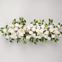 Décoration de table de mariage, décoration florale de scène, guide de chemin, cascade de fleurs finie, rangée de fleurs pour la décoration