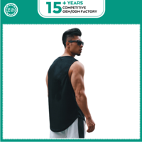 OEM Polyester hızlı kuru koşu tankı üstleri özel logo Unisex spor yelek spor örgü tank Top erkekler