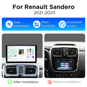 Junsun <b>Wireless</b> Carplay Car Radio for Renault Sandero 2021-2023 Car GPS Navigation System Auto Bluetooth Multimedia Player - Product Image 2