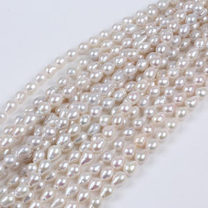 Perlas Sueltas de Agua Dulce Naturales de Zhuji, Perlas Redondas Blancas Edison de 8-9 mm para Decoraciones DIY, Hilo Colorido - Product Image 1