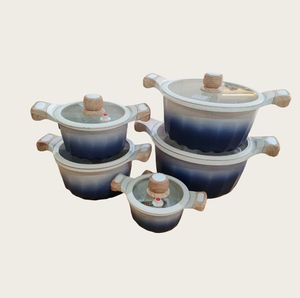 Ensemble de casseroles en aluminium antiadhésif de qualité supérieure, 10 pièces, 16-32 cm, avec couvercle en verre, ensemble de casseroles universel, vente en gros - Product Image 2