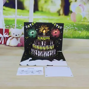 Ychon Glowing niedliche Grußkarte glückwunsch-zum-Geburtstag dreidimensionale Wirkung Pop-Up-Karte Geburtstag Festival neues Design