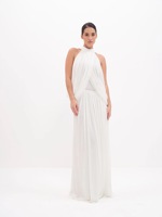Robe blanche simple personnalisée d'usine pour femmes, robe de soirée longue blanc cassé, robe de soirée élégante blanche