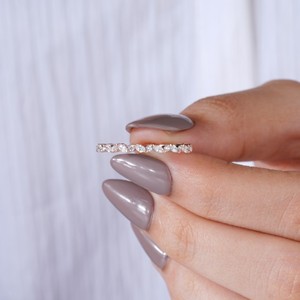 Vintage Style Rose Gold Marquise and Round Moissanite Eternity Band Elegant Alternating Wedding <b>Ring</b> for Women <b>Dainty</b> Jewelry - Product Image 6