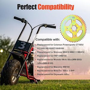 420 链轮 50T 后链轮，适用于 Coleman CT100U 迷你自行车/越野自行车，高强度钢 6 孔 37 毫米，CQSPMOTO - Product Image 5