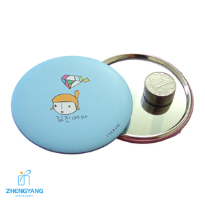 Custom Travel Round Metal Foldable Cartoon Style Small Portable Pocket Makeup Mirror Gifts