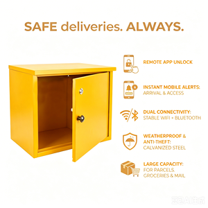 Buzón Inteligente para Paquetes con Acceso Remoto Controlado por Aplicación, Almacenamiento <span class=keywords><strong>de</strong></span> <span class=keywords><strong>Correo</strong></span> para Exteriores Resistente a la Intemperie, Caja <span class=keywords><strong>de</strong></span> Entrega Antirrobo - Product Image 1