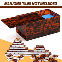 Mahjong MeldVerse professionnel de qualité casino pour 4 joueurs, en tissu Oxford épaissi, polyester et acrylique, motif écaille de tortue, vide