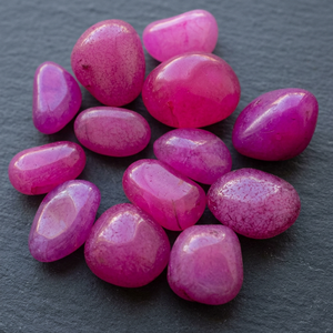 Pink Onyx Gemstone Tumbled Stone Carved with Engraving 18-25mm Size 10-15g <b>Weight</b>-Buy Online - Product Image 2