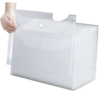 Carpeta de Archivo Transparente A4 con Logotipo Personalizado, Tipo Cartera, con Cierre de Botón a Presión, para Documentos de Oficina