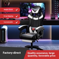 Chaise de bureau gaming réglable en cuir PU avec bande lumineuse LED RGB, dossier haut et appui-tête, pour bureau à domicile, vente en gros, logo personnalisé, REACH