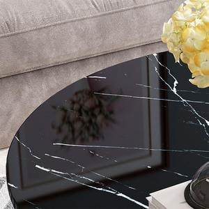 Marble Top <strong>Coffee</strong> <strong>Table</strong> <strong>Curved</strong> Design Center <strong>Table</strong> for Living Room - Product Image 4