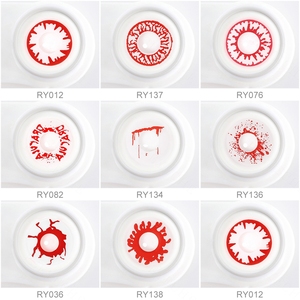 Kính áp tròng màu Cosplay Đẫm Máu sợ hãi Anime liên lạc hàng năm Crazy Kính áp tròng mắt ống kính Halloween - Product Image 4