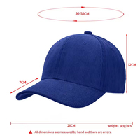 Casquette de baseball en velours côtelé avec logo personnalisé, 6 panneaux, couleur unie, style Dad Hat, chaude pour l'hiver, décontractée, pour le sport, vente en gros