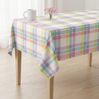 Nappe en flanelle PEVA imperméable et résistante à l'huile, personnalisable, écologique, durable, à carreaux colorés, imprimée par gravure moderne Xin Shu