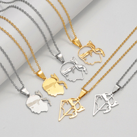Nouveau Collier Pendentif Drapeau Corse 2025 Style Ethnique Sardaigne Bijoux en Acier Inoxydable Cadeau Tendance pour Femme # 120462