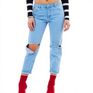 AF WOMENS JEANS Jeans rectos de corte regular para mujer Impermeable Ecológico Poliéster/Algodón Bleach Wash Zipper Fly Mid Plus Size - Product Image 1