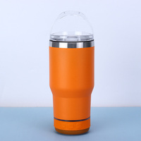 Gobelet à haut-parleur de 14oz Gobelet à musique intelligente à large bouche Tasse à café à double paroi isolée sous vide Gobelet Bluetooth en acier inoxydable