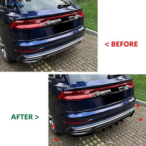 Séparateur de diffuseur de pare-chocs arrière ABS noir brillant <span class=keywords><strong>Q8</strong></span> pour <span class=keywords><strong>Audi</strong></span> <span class=keywords><strong>Q8</strong></span> <span class=keywords><strong>4M</strong></span> Sline 2019-2023 accessoires de voiture 3 Psc - Product Image 2